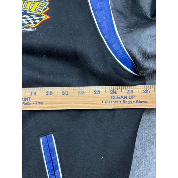 JH Design Mark Martin # 6 NASCAR Jacket Men's Medium Wool Leather Letterman - Picture 6 of 11